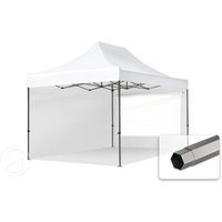 TOOLPORT 3x4,5m Stahl Faltpavillon, inkl. 2 Seitenteile, weiß - (600060)