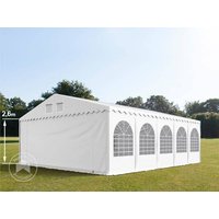 TOOLPORT 7x10m Partyzelt, PVC-Plane, weiß, mit Bodenrahmen - (7555)