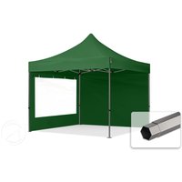 TOOLPORT 3x3m Stahl Faltpavillon, inkl. 2 Seitenteile, dunkelgrün - (600018)