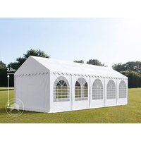 TOOLPORT 4x10m Partyzelt, PVC-Plane, weiß, mit Bodenrahmen - (7841)