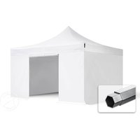TOOLPORT 4x4m Aluminium Faltpavillon, inkl. 4 Seitenteile, weiß - (600173)