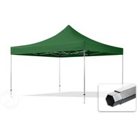 TOOLPORT 4x4m Aluminium Faltpavillon, ohne Seitenteile, dunkelgrün - (600191)