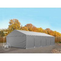 TOOLPORT 5x10 m Lagerzelt, PVC-Plane, grau, mit Bodenrahmen - (7170)