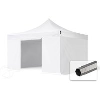 TOOLPORT 4x4m Stahl Faltpavillon, inkl. 4 Seitenteile, weiß - (600104)