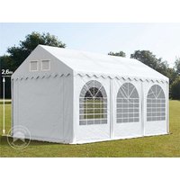 TOOLPORT 3x6m Partyzelt, PVC-Plane, weiß, mit Bodenrahmen - (7662BL)