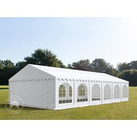 TOOLPORT 5x12m Partyzelt, PVC-Plane, weiß, mit Bodenrahmen - (7161)