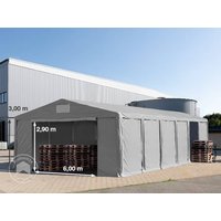 TOOLPORT 8x12 m Lagerzelt, PVC-Plane, grau, mit Bodenrahmen, ohne Statik - (79838)