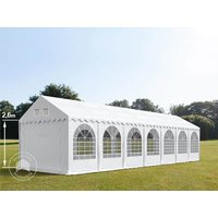 TOOLPORT 4x14m Partyzelt, PVC-Plane, weiß, mit Bodenrahmen - (37704)