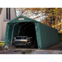 TOOLPORT 3,3x9,6m Zeltgarage, PVC-Plane, dunkelgrün, mit Statik (Betonuntergrund) - (68314)