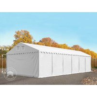 TOOLPORT 6x12 m Lagerzelt, PVC-Plane, weiß, mit Bodenrahmen, mit Statik (Betonuntergrund) - (68504)