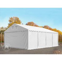 TOOLPORT 6x8 m Lagerzelt, PVC-Plane, weiß, mit Bodenrahmen, mit Statik (Betonuntergrund) - (67638)