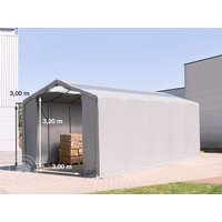 TOOLPORT 4x12m Zelthalle, PVC-Plane, grau, mit Statik (Betonuntergrund) - (94291)