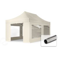 TOOLPORT 3x6m Stahl Faltpavillon, inkl. 4 Seitenteile, creme - (600072)