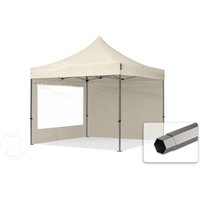 TOOLPORT 3x3m Stahl Faltpavillon, inkl. 2 Seitenteile, creme - (600013)