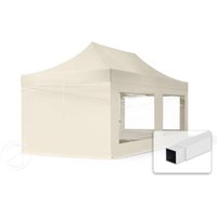 TOOLPORT 3x6m Stahl Faltpavillon, inkl. 4 Seitenteile, creme - (59050)