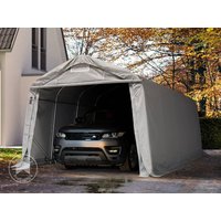 TOOLPORT 3,3x6m Zeltgarage, PVC-Plane, grau, mit Statik (Betonuntergrund) - (68450)