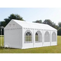 TOOLPORT 4x8m Partyzelt, PVC-Plane, weiß, mit Bodenrahmen - (7643BL)