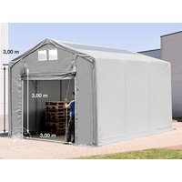 TOOLPORT 4x6m Zelthalle, PVC-Plane, grau, ohne Statik - (79869)