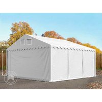 TOOLPORT 5x6 m Lagerzelt, PVC-Plane, weiß, mit Bodenrahmen, mit Statik (Erduntergrund) - (57688)