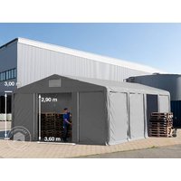 TOOLPORT 8x8 m Lagerzelt, PVC-Plane, grau, mit Bodenrahmen, ohne Statik - (79831)