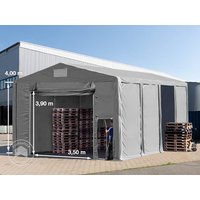 TOOLPORT 8x8 m Lagerzelt, PVC-Plane, grau, mit Bodenrahmen, ohne Statik - (79852)