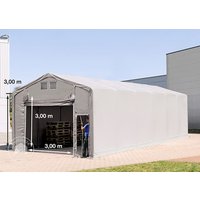 TOOLPORT 5x12m Zelthalle, PVC-Plane, grau, mit Statik (Erduntergrund) - (93864)