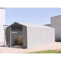 TOOLPORT 4x12m Zelthalle, PVC-Plane, grau, mit Statik (Erduntergrund) - (94315)