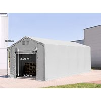 TOOLPORT 4x12m Zelthalle, PVC-Plane, grau, ohne Statik - (94264)