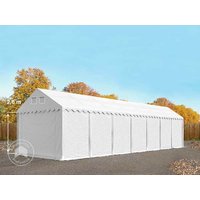 TOOLPORT 4x14 m Lagerzelt, PVC-Plane, weiß, mit Bodenrahmen, ohne Statik - (37703)