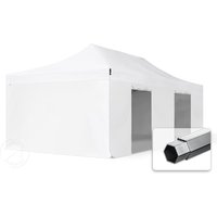TOOLPORT 4x8m Aluminium Faltpavillon, inkl. 4 Seitenteile, weiß - (5578690)
