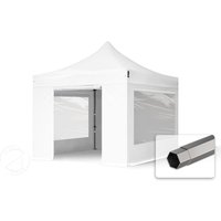 TOOLPORT 3x3m Stahl Faltpavillon, inkl. 4 Seitenteile, weiß - (600112)
