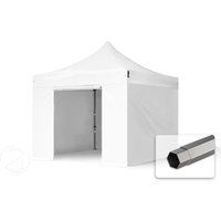 TOOLPORT 3x3m Stahl Faltpavillon, inkl. 4 Seitenteile, weiß - (600113)
