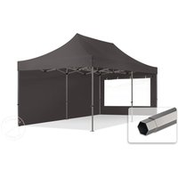 TOOLPORT 3x6m Stahl Faltpavillon, inkl. 2 Seitenteile, dunkelgrau - (600077)