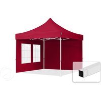 TOOLPORT 3x3m Stahl Faltpavillon, inkl. 2 Seitenteile, rot - (59039)