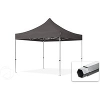 TOOLPORT 3x3m Aluminium Faltpavillon, ohne Seitenteile, dunkelgrau - (600148)