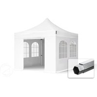 TOOLPORT 3x3m Aluminium Faltpavillon, inkl. 4 Seitenteile, weiß - (600135)