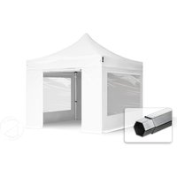 TOOLPORT 3x3m Aluminium Faltpavillon, inkl. 4 Seitenteile, weiß - (582008)