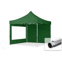TOOLPORT 3x3m Aluminium Faltpavillon, inkl. 2 Seitenteile, dunkelgrün - (600165)