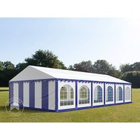 TOOLPORT 6x12m Partyzelt, PVC-Plane, blau-weiß, mit Bodenrahmen - (7151)