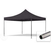 TOOLPORT 4x4m Stahl Faltpavillon, ohne Seitenteile, schwarz - (600126)