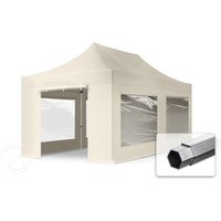 TOOLPORT 3x6m Aluminium Faltpavillon, inkl. 4 Seitenteile, creme - (600219)
