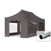 TOOLPORT 3x6m Aluminium Faltpavillon, inkl. 4 Seitenteile, dunkelgrau - (600227)