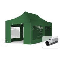 TOOLPORT 3x6m Aluminium Faltpavillon, inkl. 4 Seitenteile, dunkelgrün - (600223)