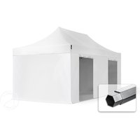TOOLPORT 3x6m Aluminium Faltpavillon, inkl. 4 Seitenteile, weiß - (600216)