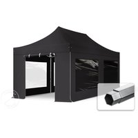 TOOLPORT 3x6m Aluminium Faltpavillon, inkl. 4 Seitenteile, schwarz - (59125)