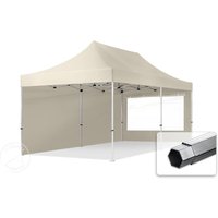 TOOLPORT 3x6m Aluminium Faltpavillon, inkl. 2 Seitenteile, creme - (600231)