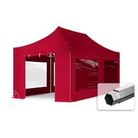 TOOLPORT 3x6m Aluminium Faltpavillon, inkl. 4 Seitenteile, rot - (600224)