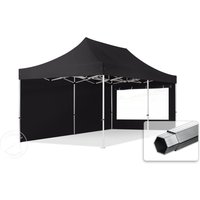 TOOLPORT 3x6m Aluminium Faltpavillon, inkl. 2 Seitenteile, schwarz - (600236)