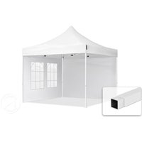 TOOLPORT 3x3m Stahl Faltpavillon, inkl. 2 Seitenteile, weiß - (59041)