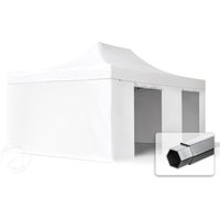 TOOLPORT 4x6m Aluminium Faltpavillon, inkl. 4 Seitenteile, weiß - (578689)